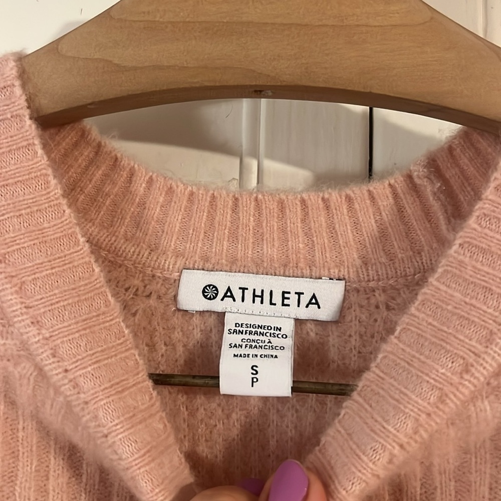 Athleta Layover Crew Sweater | Orchid Pink Size Small - Picture 5 of 10